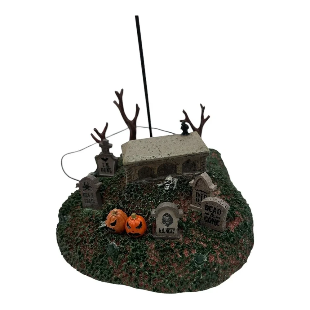 Lemax Spooky Town Grim Reaper's Landing Halloween Skull Balloon Light Up Rotates